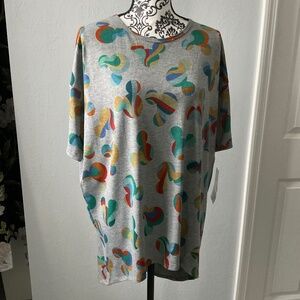 Grey short sleeve Mickey pattern.